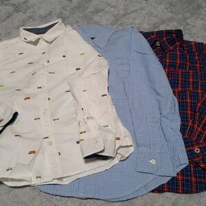 ★美品　BEAMS、ユナイテッドアローズ、H&M　長袖ボタンシャツ 3点セット120cm★