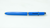 ☆ヴィンテージ・メーカー不明・ドイツ製・ブルー・サイドレバー式・3色ボールペン・丸型・動作品です。_画像4