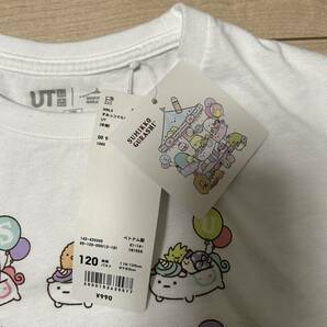 【120サイズ】即決！ユニクロ UNIQLO UT すみっコぐらしクルーネックTシャツ(白) 半袖 新品タグ付き未使用品 入手困難 コラボの画像3