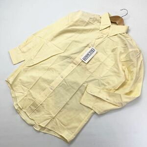 タグ付 美品 ☆ USA製 ☆ ランズエンド LANDS END ボタンダウン 長袖 シャツ イエロー 15-30 長く愛用◎ ビジネス 大人カジュアル■D228