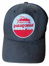 ★★★2008年製 patagonia パタゴニア 初期フライングフィッシュ トラッカーキャップ メッシュキャップ29035 F8 紺ネービー★★★_画像1