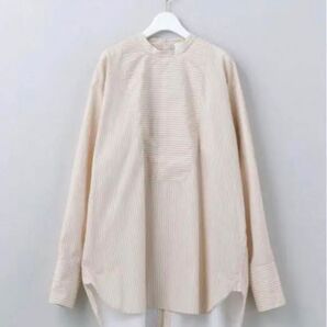 <6(ROKU)>STRIPE BAND COLLAR SHIRT/シャツ