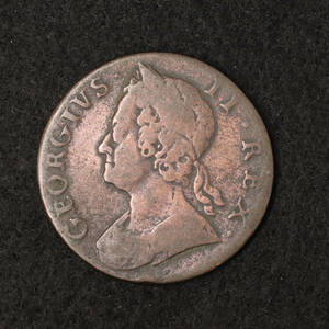 KM#579/イギリス ジョージ2世 1/2ペニー銅貨（1748）[E1647]コイン　