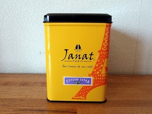 ◎紅茶葉の空き缶 1個 ■Janat PARIS ＜Ceylon Extra＞ ★多少の小疵ありますが きれいです ■セイロンエクストラ ■送料￥350～