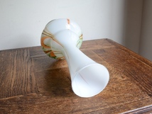 アンティーク家具 雑貨 置物 ミルク オパリン ガラス器 オブジェ ヴィンテージ デザイン ムラーノガラス フラワーベース (H25cm) 華道花瓶_画像5