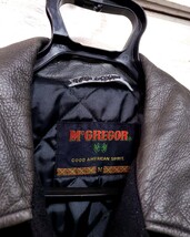 McGregor マクレガー ヴィンテージ 袖革 スタジャン レザースリーブ ブルゾン アーチロゴ ワッペン メンズM 日本製 ブラック系_画像5
