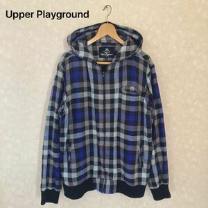 Upper Playground アッパープレイグラウンド ジップアップパーカー フードジャケット L