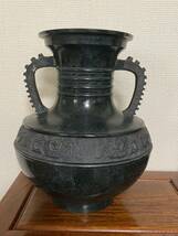 古美術 青銅花瓶 刻印 高岡銅器 年代物_画像1