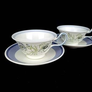 ★ 美品 ◆ ウェッジウッド　WEDGWOOD グレンミスト　ピオニーシェイプ カップ&ソーサー　ペア　2客