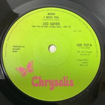 LEO SAYER / when I need you / I think we fell in love too fast / 7inch レコード / EP / CHS2127 / 1976_画像1