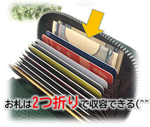 ミニ財布 メンズ レディース グリーン 深緑 大容量 小銭入れ カードケース_画像9
