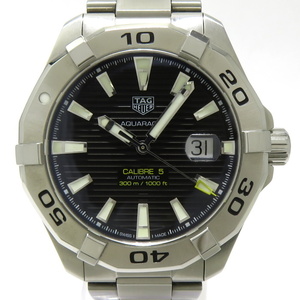 【中古】TAG Heuer アクアレーサー キャリバー5 自動巻き SS ブラック文字盤 WAY2010