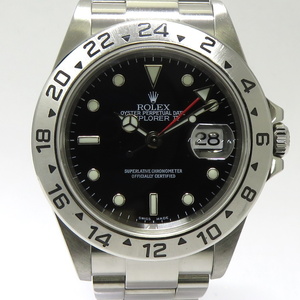 [ used ]ROLEX Explorer 2 self-winding watch SS black face D number 16570T