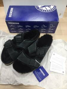 新品 未使用 BIRKENSTOCK ビルケンシュトック Arizona Fur Black アリゾナ ファー ボアレザー size 41 / 26.5 cm UK7.5 0752661 札付き