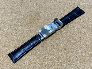 ラグ幅:20mm レザーベルト ブラック ショートサイズ バンド 腕時計ベルト [ロレックス ROLEX サブマリーナ GMTマスター2 デイトナ 対応] 