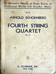 she-n bell k string comfort four -ply . bending no. 4 number Op.37 start ti* score import musical score SCHOENBERG fourth string Quartett Op.37 Study Score foreign book 