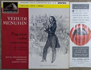 英HMV ASD440◆パガニーニ:ヴァイオリン協奏曲第1番&第2番-メニューヒン/ロイヤル・フィルハーモニー管弦楽団/アルベルト・エレーデ