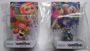 ■即決■新品未開封 任天堂 amiibo スプラトゥーンシリーズ ガール (オレンジ) & ボーイ (ブルー) 2個セット 2015年発売 WiiU Switch