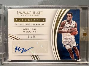 最高級版金01/25 Gold Auto 16 Panini Immaculate Andrew Wiggins アンドリュー・ウィギンズ サイン ウォリアーズ バスケ NBA All-star