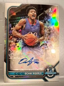 超絶レア Refactor RC Auto 21 Topps 1st Bowman Ochai Agbaji オチャイ・アバジ 直筆 ルーキー サイン NBA Jazz ユタジャス Panini 大活躍