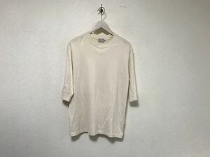 本物ハンドバークhandvaerkコットン無地半袖TシャツメンズアメカジサーフミリタリービジネスLベージュペルー製