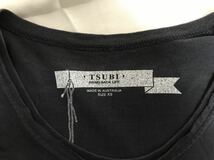 本物ツビTSUBIコットンプリント半袖TシャツメンズアメカジサーフミリタリービジネスXSオーストラリア製黒ブラックグレー_画像4