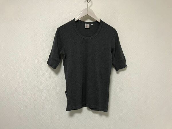 美品本物アヴィレックスAVIREXコットンストレッチ半袖TシャツメンズアメカジサーフミリタリービジネススーツグレーSインナー