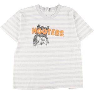 古着 L.A.T SPORTSWEAR HOOTERS フーターズ ボーダー柄 アドバタイジングTシャツ USA製 メンズM /eaa326994