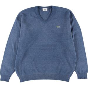 古着 ラコステ LACOSTE Vネック コットンニットセーター メンズL /eaa314754