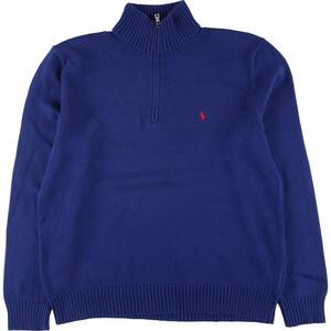 古着 ラルフローレン Ralph Lauren POLO by Ralph Lauren コットンニットハーフジップセーター メンズXL /eaa315012