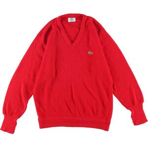 古着 80年~90年代 ラコステ LACOSTE IZOD Vネック アクリルニットセーター メンズM ヴィンテージ /eaa309742