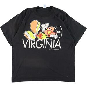 古着 Velura Sheer MICKEY MOUSE ミッキーマウス キャラクタープリントTシャツ メンズL ヴィンテージ /eaa324374