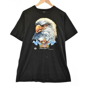 古着 90年代 フルーツオブザルーム FRUIT OF THE LOOM 鷲柄 イーグル柄 アニマルプリントTシャツ USA製 メンズL ヴィンテージ /eaa313614