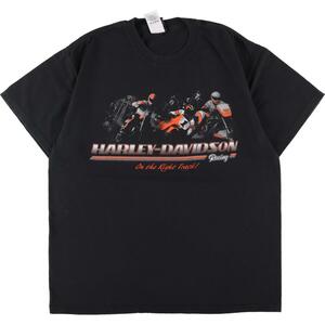 古着 ヘインズ Hanes Harley-Davidson ハーレーダビッドソン 両面プリント モーターサイクル バイクTシャツ USA製 メンズL /eaa319900