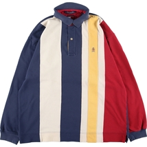 古着 90年代 トミーヒルフィガー TOMMY HILFIGER 長袖 ストライプ ポロシャツ メンズL ヴィンテージ /eaa331207_画像1