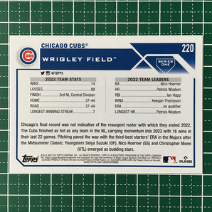 ★TOPPS MLB 2023 SERIES 1 #220 TEAM CARD［CHICAGO CUBS］ベースカード「BASE」★の画像2