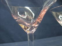 【D120】美品　箱付き　ピンク 2客セット　ペア　ワイングラス　カクテルグラス　ハート　スィートハートグラス　ロイヤルウイング_画像5