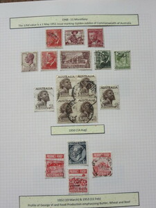  Australia stamp 1948-1951( used 8 sheets ),1950( single one-side 2, rice field type block 1),1952( used 4 sheets )