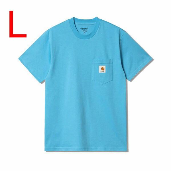 レア 新品 正規 Awake NY Carhartt WIP Pocket Tee L Blue アウェイク ニューヨーク カーハート ポケットTシャツ ブルー ポケT 