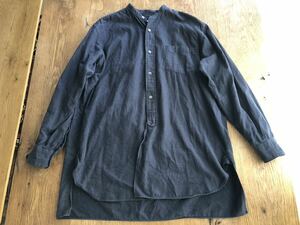 17AW COMOLI コットンネルバンドカラーシャツ