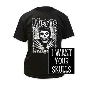 ★ミスフィッツ Tシャツ MISFITS I Want Your Skull 黒 M 正規品! pushead スラッシャー metallica punk