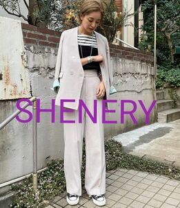 SHENERY　リネンライクダブルジャケット　ベージュ