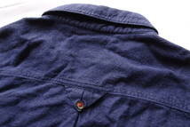 Natural Palette/ナチュラルパレット/長袖シャツ/丸襟/毛羽立ちのある生地/左胸ポケット/カジュアル/紺/ネイビー/LLサイズ(4/13R5)_画像9