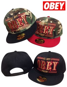 cp-OBEY-Army オベイ OBEY ロゴ CAP ベースボールキャップ 帽子 SNAPBACK CAP HIPHOP スケーター ダンス ストリート ブラック