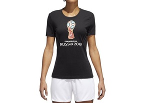 lts-adidas-DM1301Bk-S アディダス adidas レディース 半袖Tシャツ クルーネック WOMENS FIFA WORLD CUP RUSSIA 2018 WC Emblem