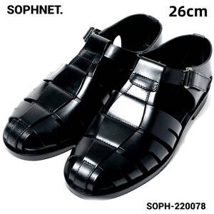 26cm 新品 ¥31,900【SOPHNET. GURKHA SANDALS SOPH-220078 BLACK CALF ソフネット グルカ サンダル SOPHNET. ヴァケッタレザーサンダル】