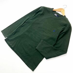 POLO RALPH LAUREN ☆ 鹿の子 長袖 Tシャツ ロンT カットソー L グリーン 定番 アメカジ ストリート 古着MIX ポロラルフローレン■S1434