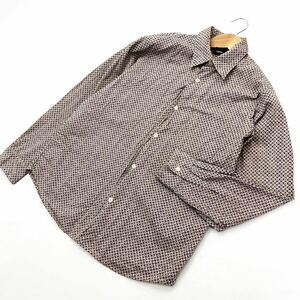 MOSSIMO ☆ 絶妙なレトロ感◎ 長袖 デザイン シャツ M パープル ベージュ グリーン 大人 アーバンモード ストリート モッシモ■BC215