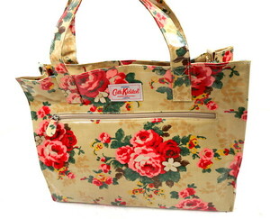 ■比較的美品 キャスキッドソン CATH KIDSTON ベージュ×バラ柄 薔薇 ハンドバッグ マザーズバッグ■