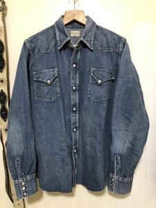 ウェアハウス　WAREHOUSE 38 点落ち　ウエスタンシャツ デニムシャツ インディゴ DENIM